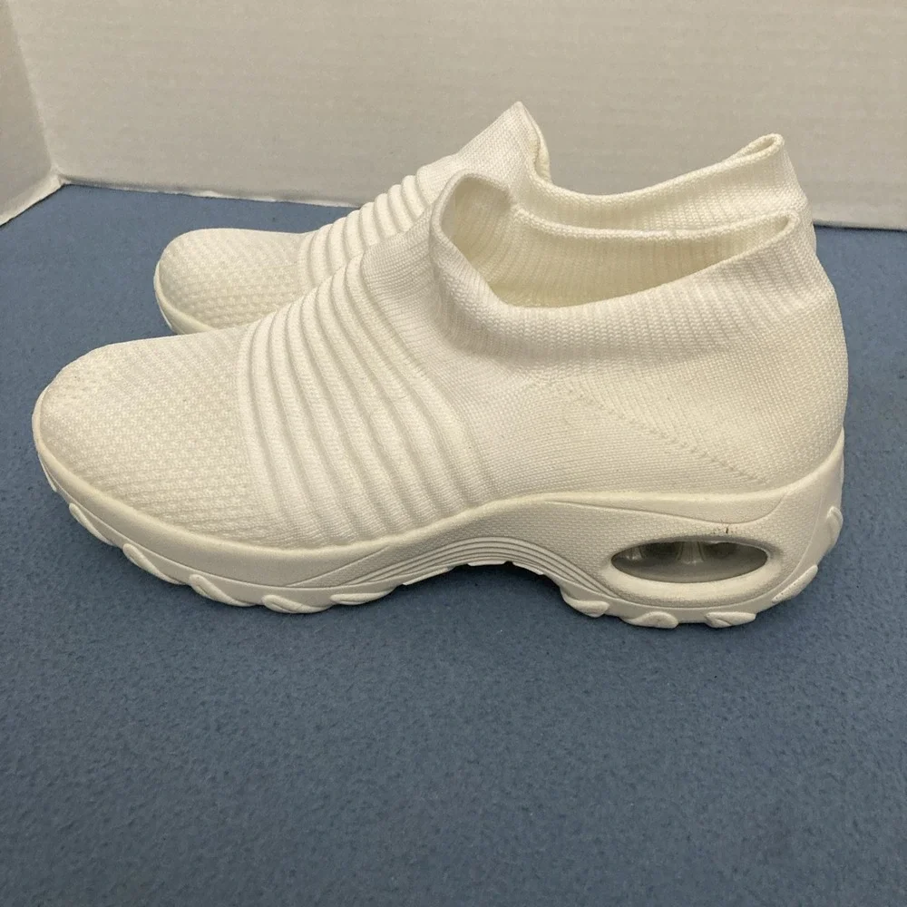 Hyper Women's White Hyperboost Memory Foam Pull-On Shoe w/Sock-Like Upper - SZ 7